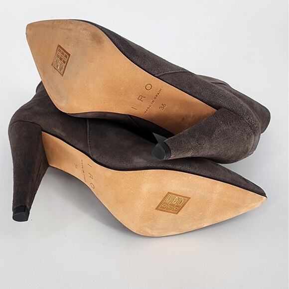 IRO Gray Suede Pointy Toe High-Low Booties Women's Size 36 (US 5.5) - Picture 10 of 15